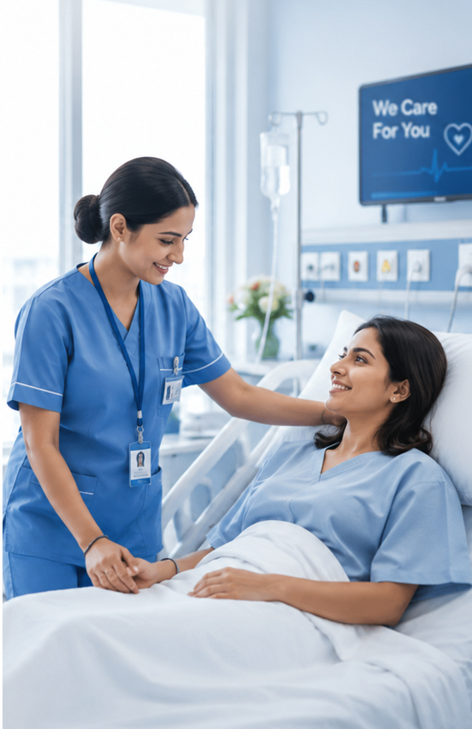 Nurse caring for patient